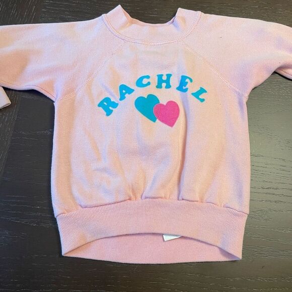 1980’s Little Girl Cabbage Patch Pink Sweatshirt Custom “Rachel” Iron On - Picture 5 of 15